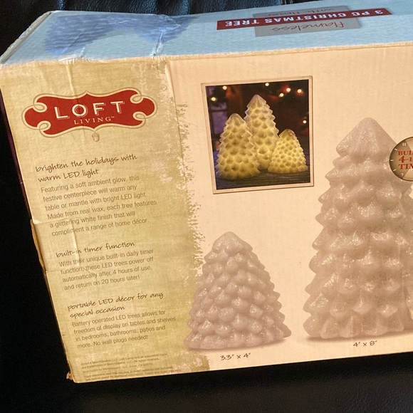 Loft Living 3-Piece LED Flameless Cristmas Tree Candle Set with Timer - Picture 10 of 16